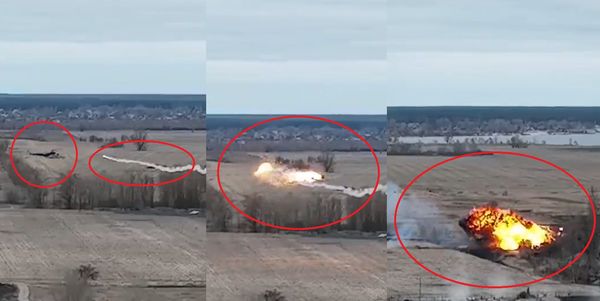 ▲▼俄軍直升機遭擊落！　烏軍公布影片：占領者就是這樣死的　。（圖／翻攝推特）