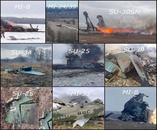 ▲▼烏軍聲稱單日擊落俄9架戰機和直升機。（圖／翻攝自推特）