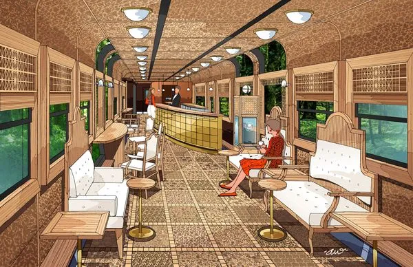 ▲▼日本最新觀光列車雙星4047。（圖／JR九州提供，Design & Illustration by Eiji Mitooka + Don Design Associates）