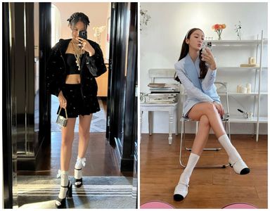 Jennie、Jessica用「小白襪」搭香奈兒　一秒拉長比例、畫面全是腿