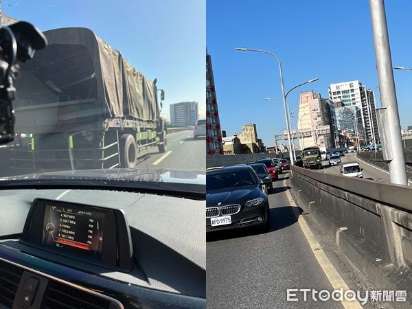 ▲▼軍卡擦撞BMW「市民大道躲貓貓」！駕駛夫「手機蒐證」氣炸大罵。（圖／記者張君豪翻攝）