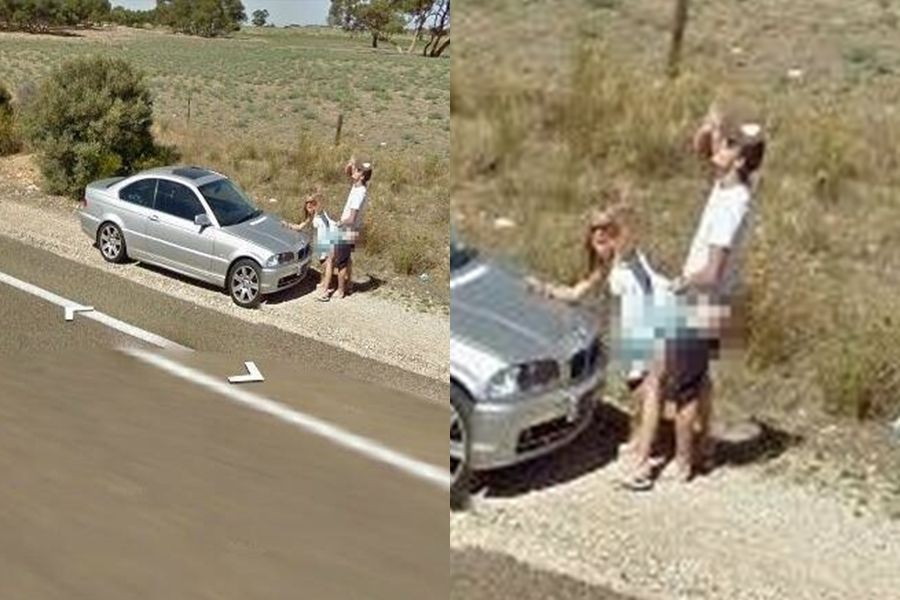 ▲▼ Google街景拍到情侶在路邊停車野戰。（圖／翻攝自Reddit）
