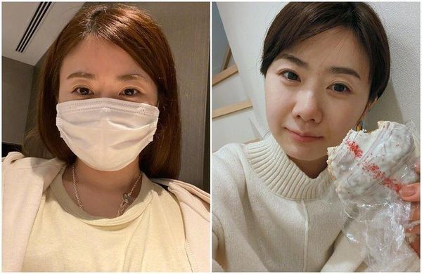 福原愛貼出自拍照(左圖)慶祝38婦女節,卻被指眉毛看起來很怪。(翻攝福原愛微博)