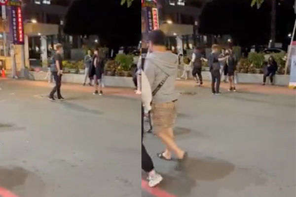 ▲▼情侶吵架網紅勸架。（圖／翻攝爆料公社）