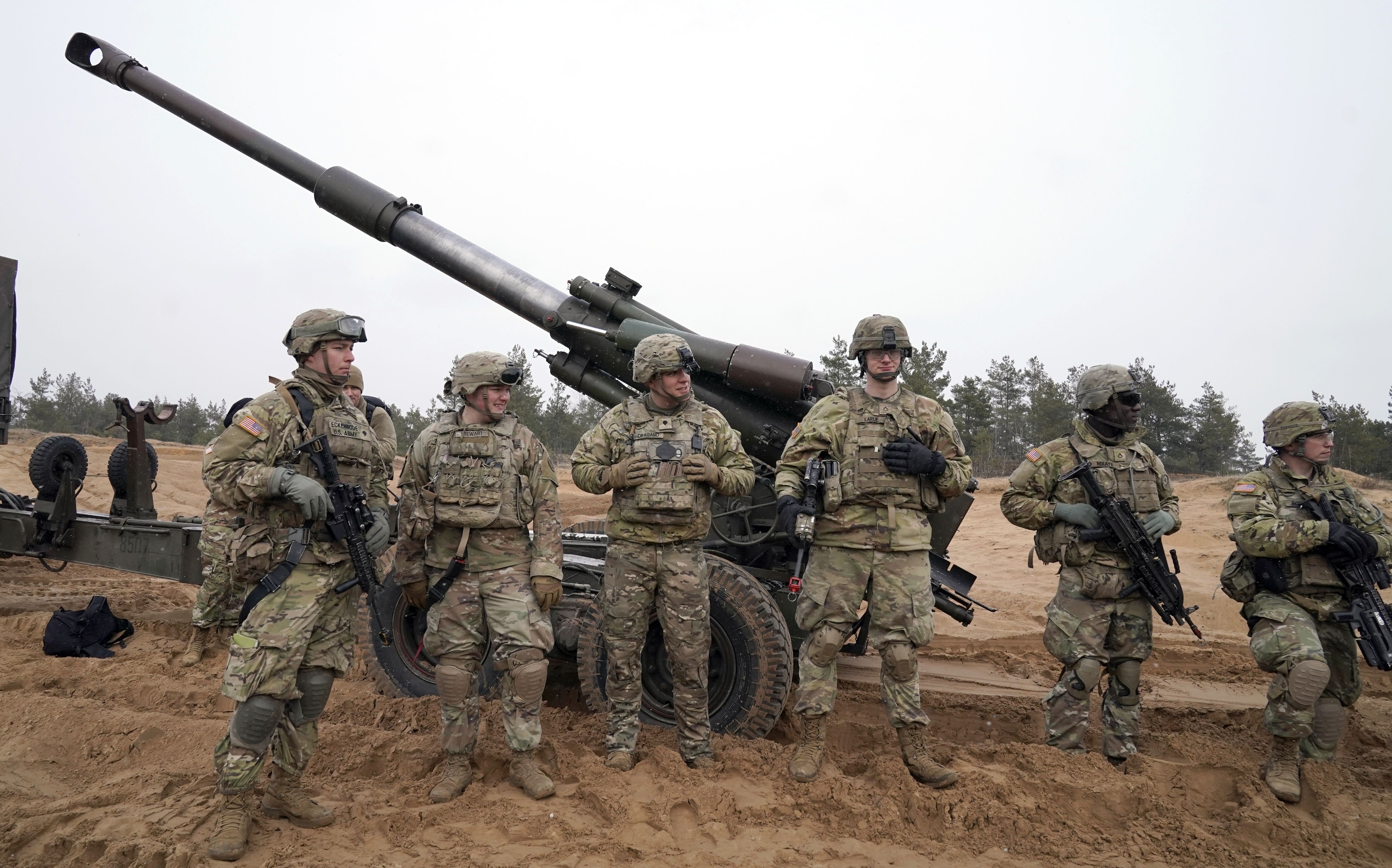▲▼美國軍隊今年3月在拉脫維亞的軍事基地參加軍事演習。（圖／達志影像／美聯社）