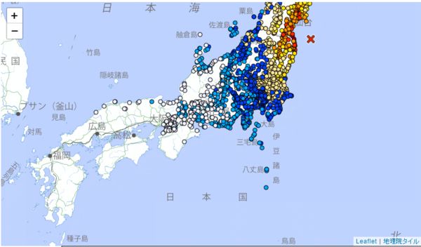 ▲▼日本宮城、福島一帶外海發生規模7.3強震。（圖／翻攝自日本氣象廳）