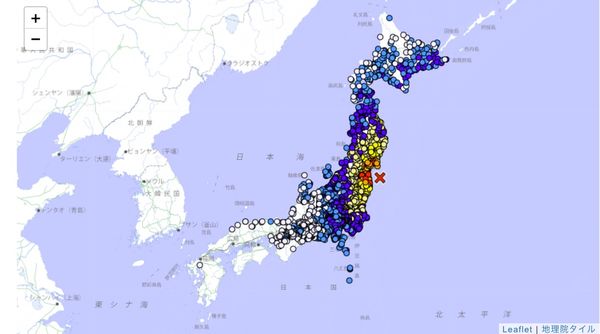 ▲日本福島7.4強震。（圖／翻攝日本氣象廳）