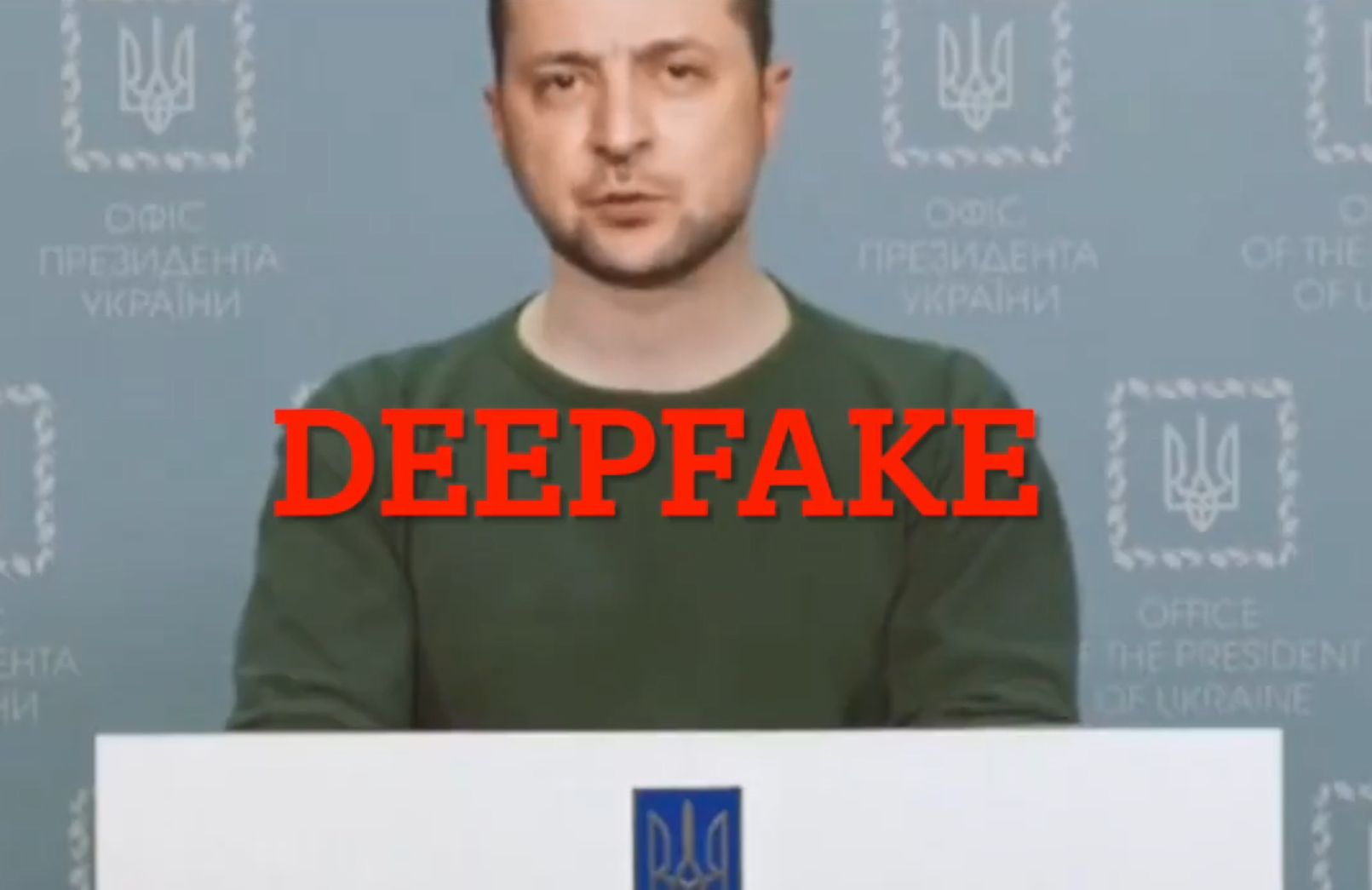 ▲烏克蘭總統澤倫斯基（Volodymyr Zelensky）近似遭駭客換臉，發表要「國民投降」的言論。（圖／翻攝自推特）