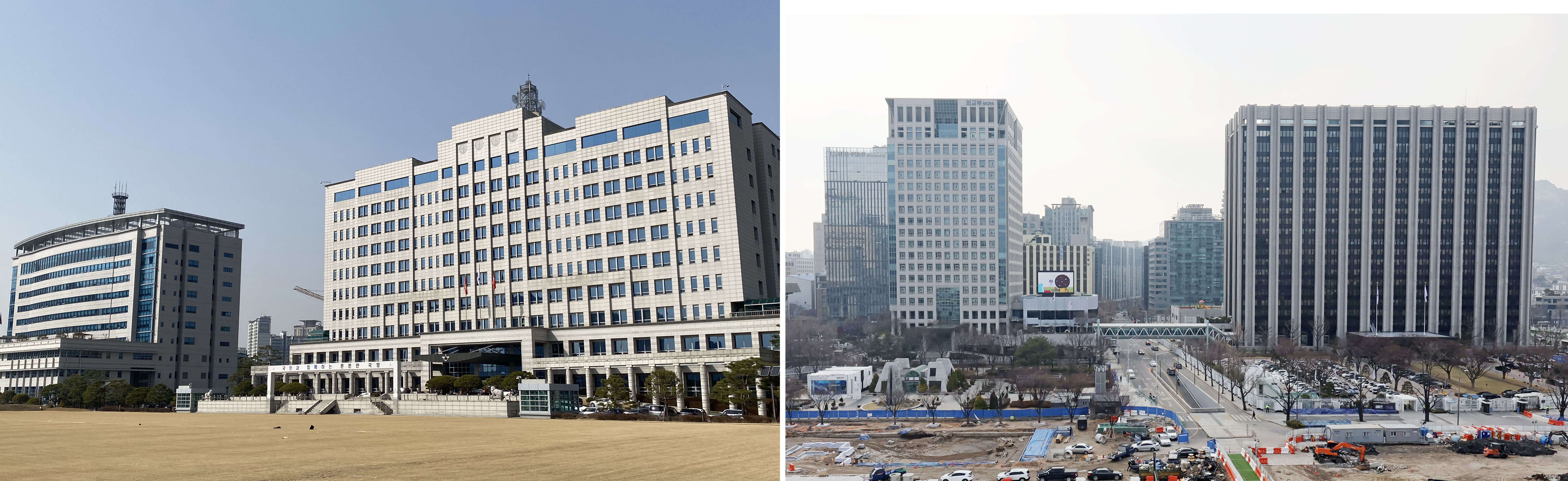 ▲▼總統辦公室遷移候選地有2個方案，左為首爾市龍山區的國防部新大樓、右為光化門政府首爾廳舍本館。（圖／達志影像）