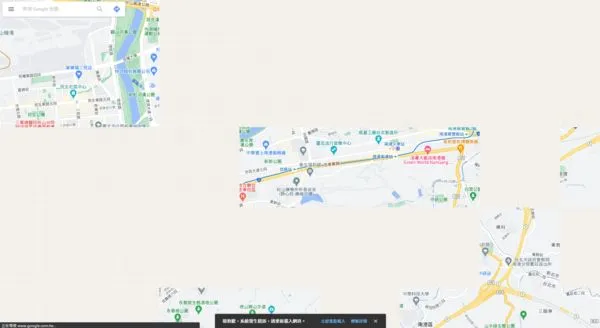 ▲▼google地圖當機。（圖／記者楊庭蒝翻攝）