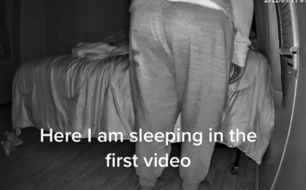 夜間詭異低語以為鬧鬼　女錄影發現「男友媽站床邊」詛咒她去死。（圖／翻攝自TikTok／rosiduh）