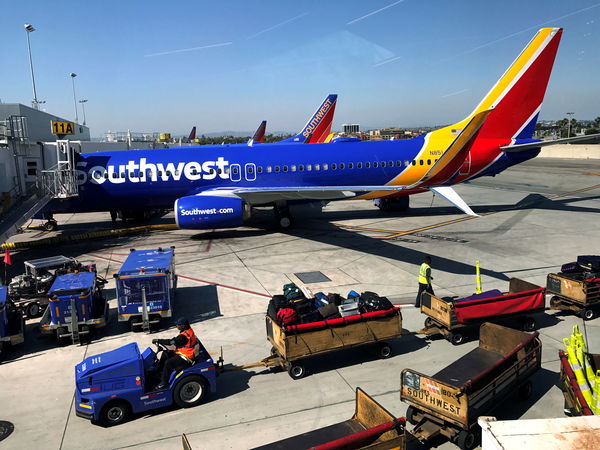 ▲▼美國西南航空一架波音737客機2017年於洛杉磯國際機場。（圖／路透）