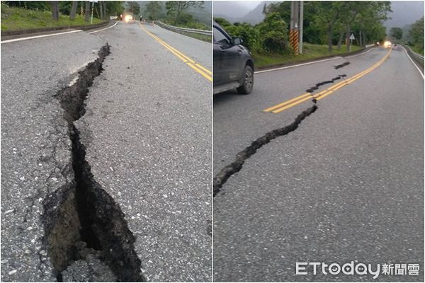 ▲▼花蓮323強震，地震，玉長公路龜裂。（圖／民眾提供）