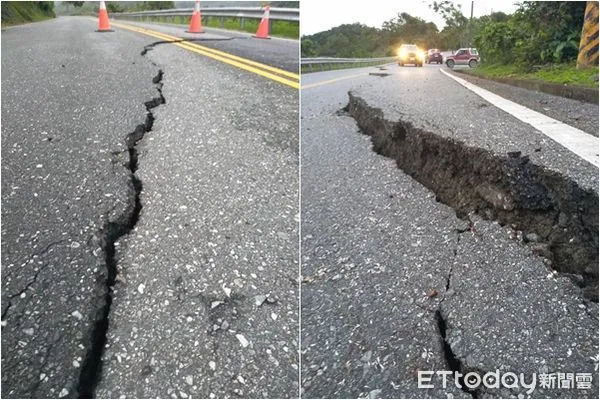 ▲▼花蓮323強震，地震，玉長公路龜裂。（圖／民眾提供）