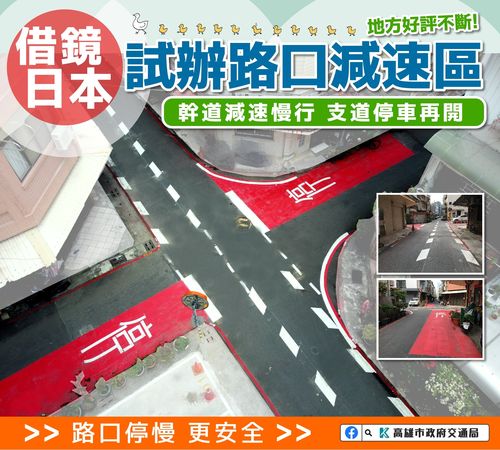 ▲▼高雄路口減速區圖（圖／取自ｆａｃｅｂｏｏｋ／轉動高雄青春夢-高雄市政府交通局﻿）