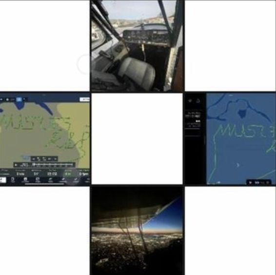▲一名陸籍飛行員駕駛輕航機，在加州夜空寫下「MU5735 R.I.P.」。（圖／翻攝極目新聞）