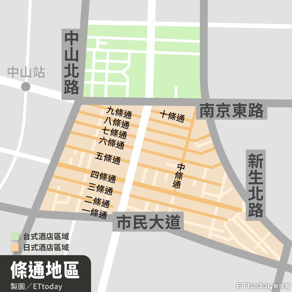 ▲▼ 條通地區。（製圖／視覺中心）