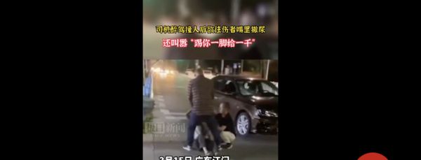 ▲酒駕肇事者下車叫囂，還作勢要朝女性傷者解開褲帶猥褻。（圖／翻攝極目新聞）