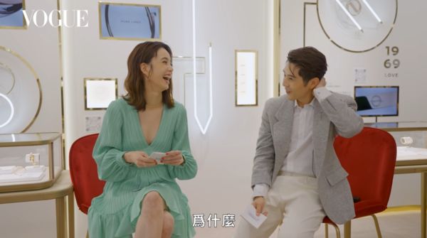 ▲陳庭妮和胡宇威接受《VOGUE》採訪。（圖／翻攝自YouTube／VOGUE Taiwan）