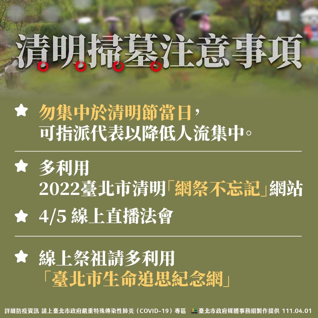 ▲▼台北市宣布清明防疫措施。（圖／台北市政府提供）