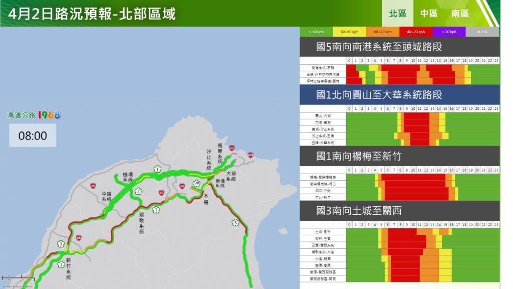 ▲▼清明連假國道交通預測。（圖／高公局）