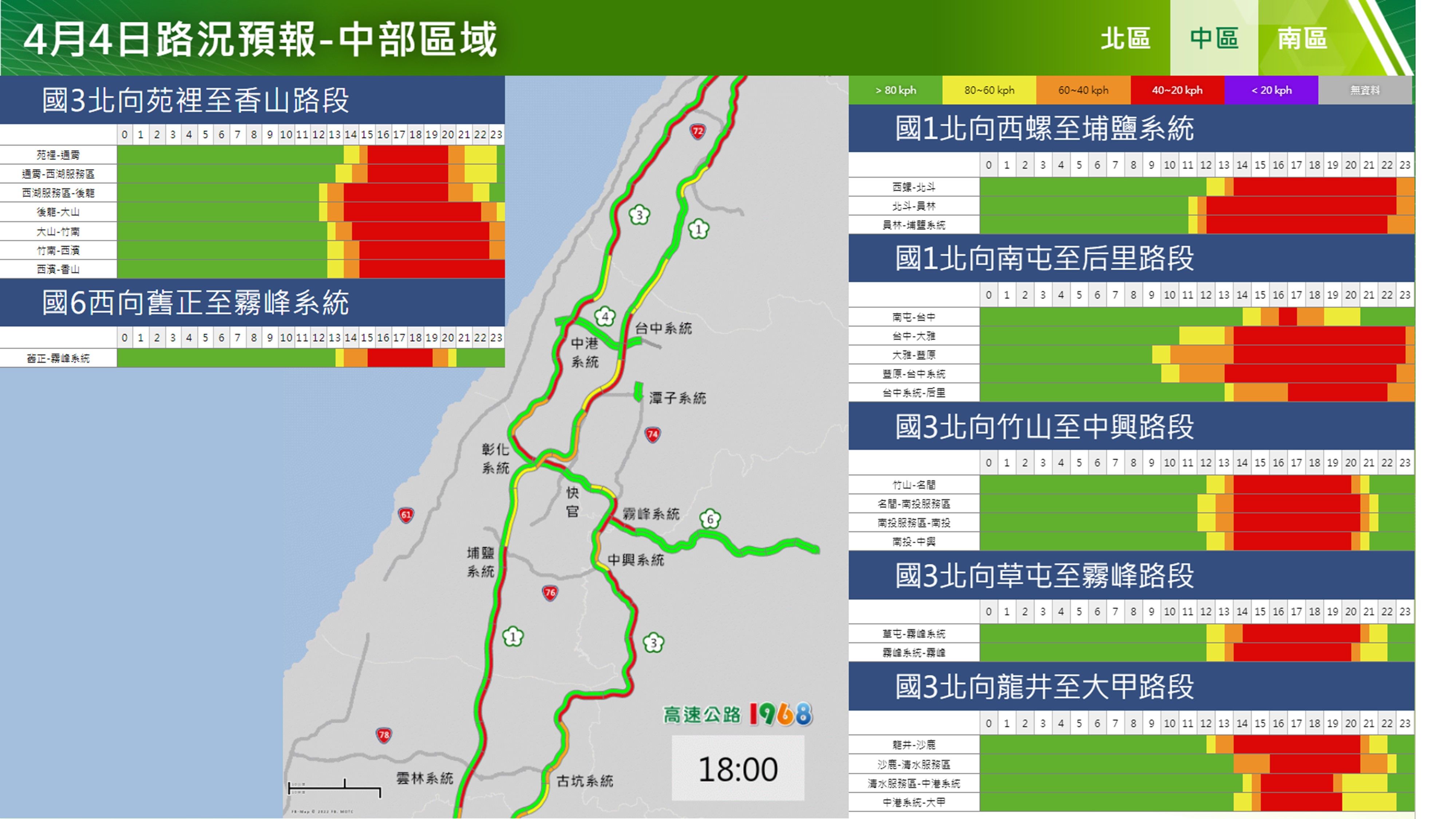 ▲▼4月4日國道預估路況。（圖／高公局提供）