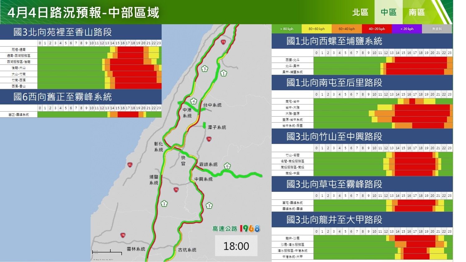 ▲▼4月4日國道路況。（圖／高公局提供）