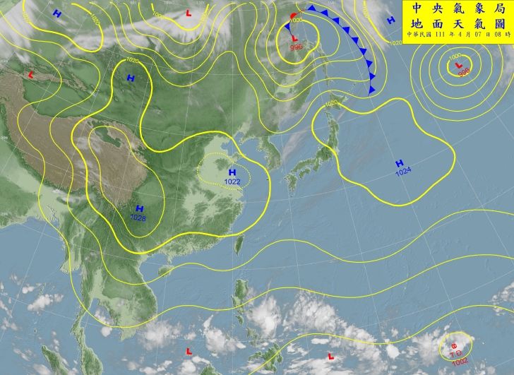 ▲台灣南方海域有三大熱帶系統發展中。（圖／氣象局）