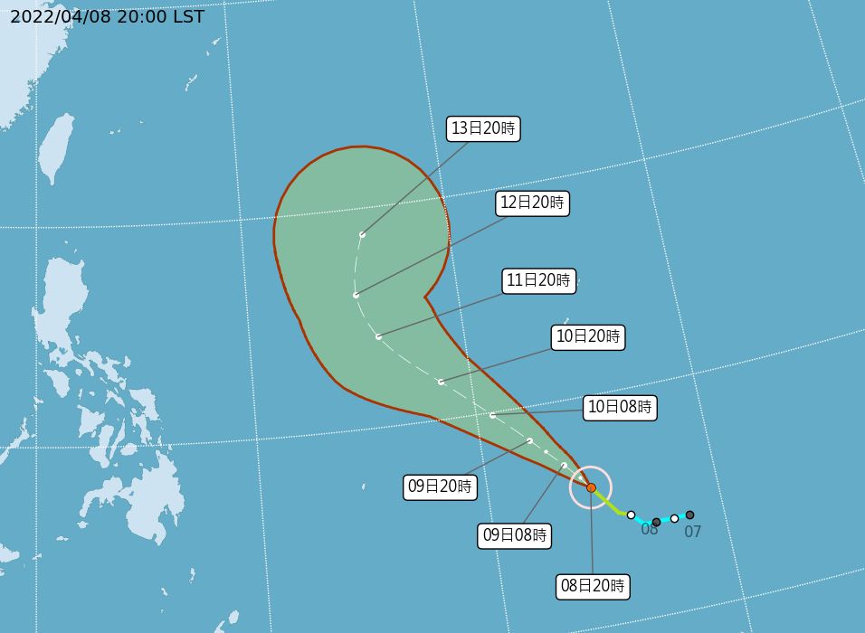 ▲▼馬勒卡颱風預測位置。（圖／中央氣象局）