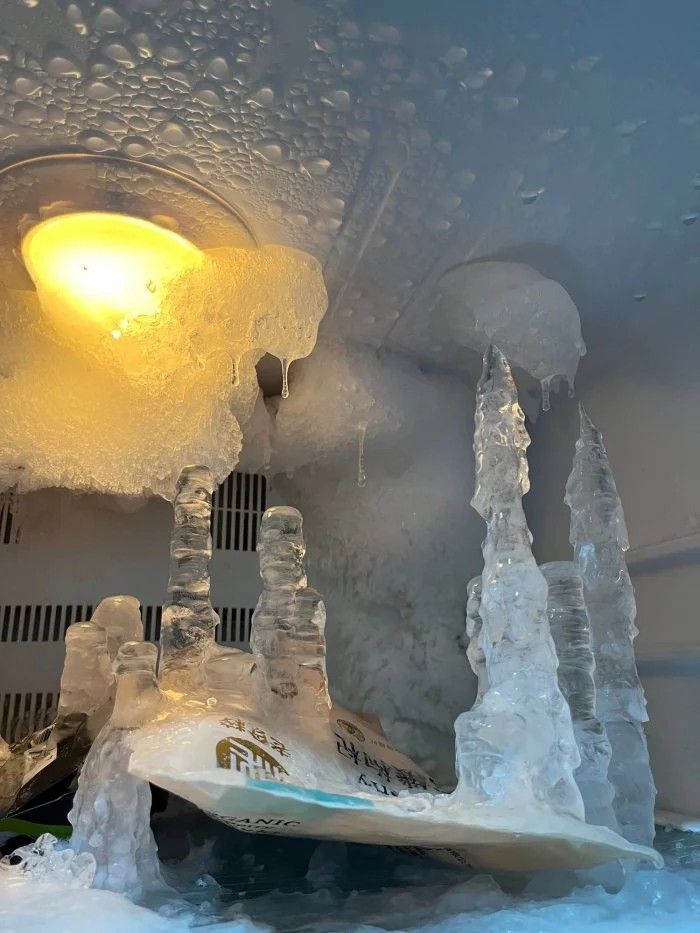 ▲▼冰箱出現冰柱彷彿Elsa冰雪世界。（圖／翻攝自Dcard）