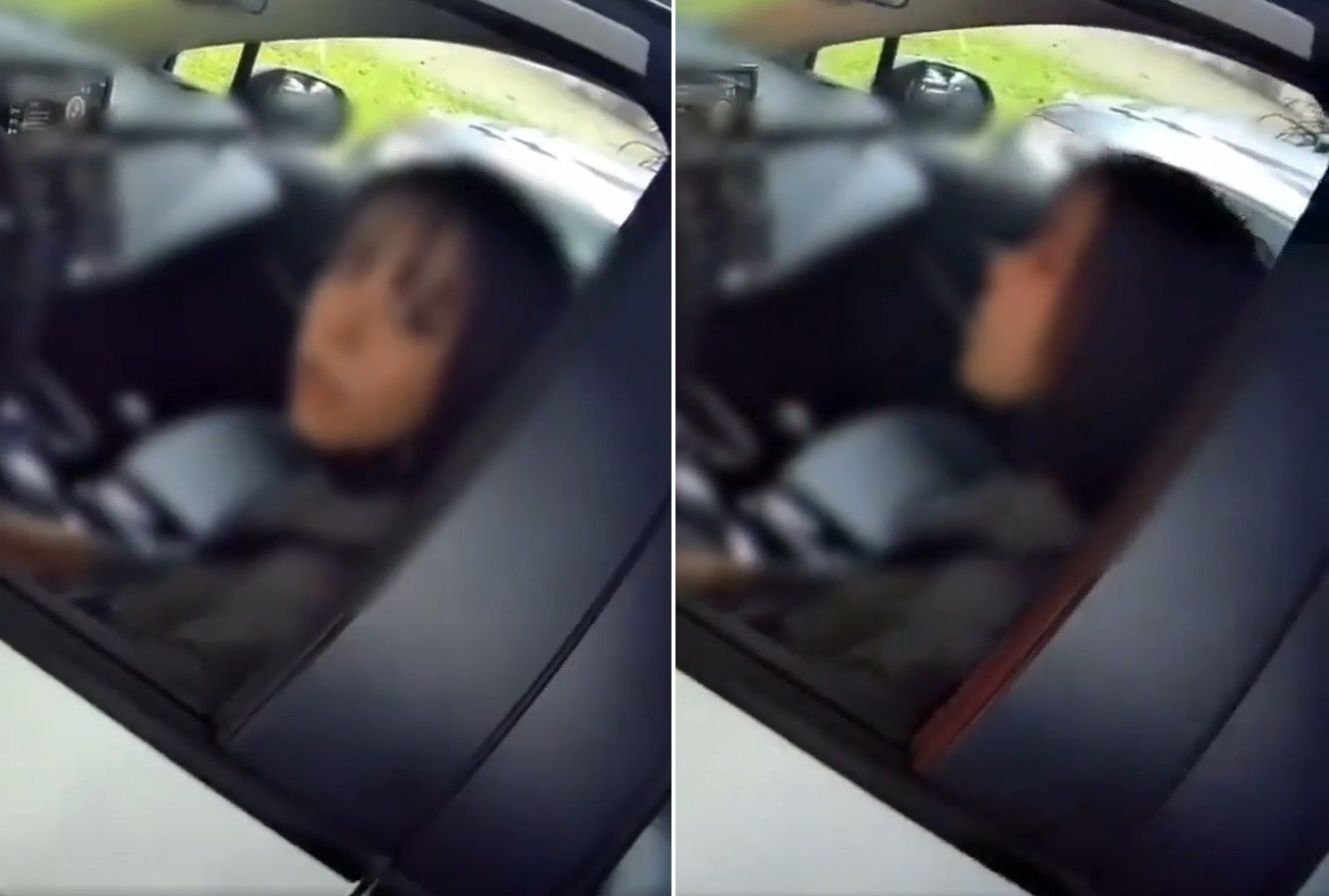 ▲女駕駛惡意逼車後竟嗆，「我有打燈啊」、「那你不要騎在這啊」。（圖／翻攝自Facebook／八卦村行車紀錄器影片上傳中心）