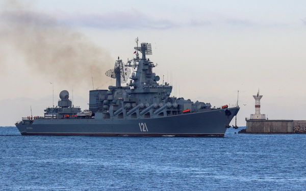 ▲▼俄羅斯黑海艦隊旗艦飛彈巡洋艦「莫斯科號」（Moskva）。（圖／路透）