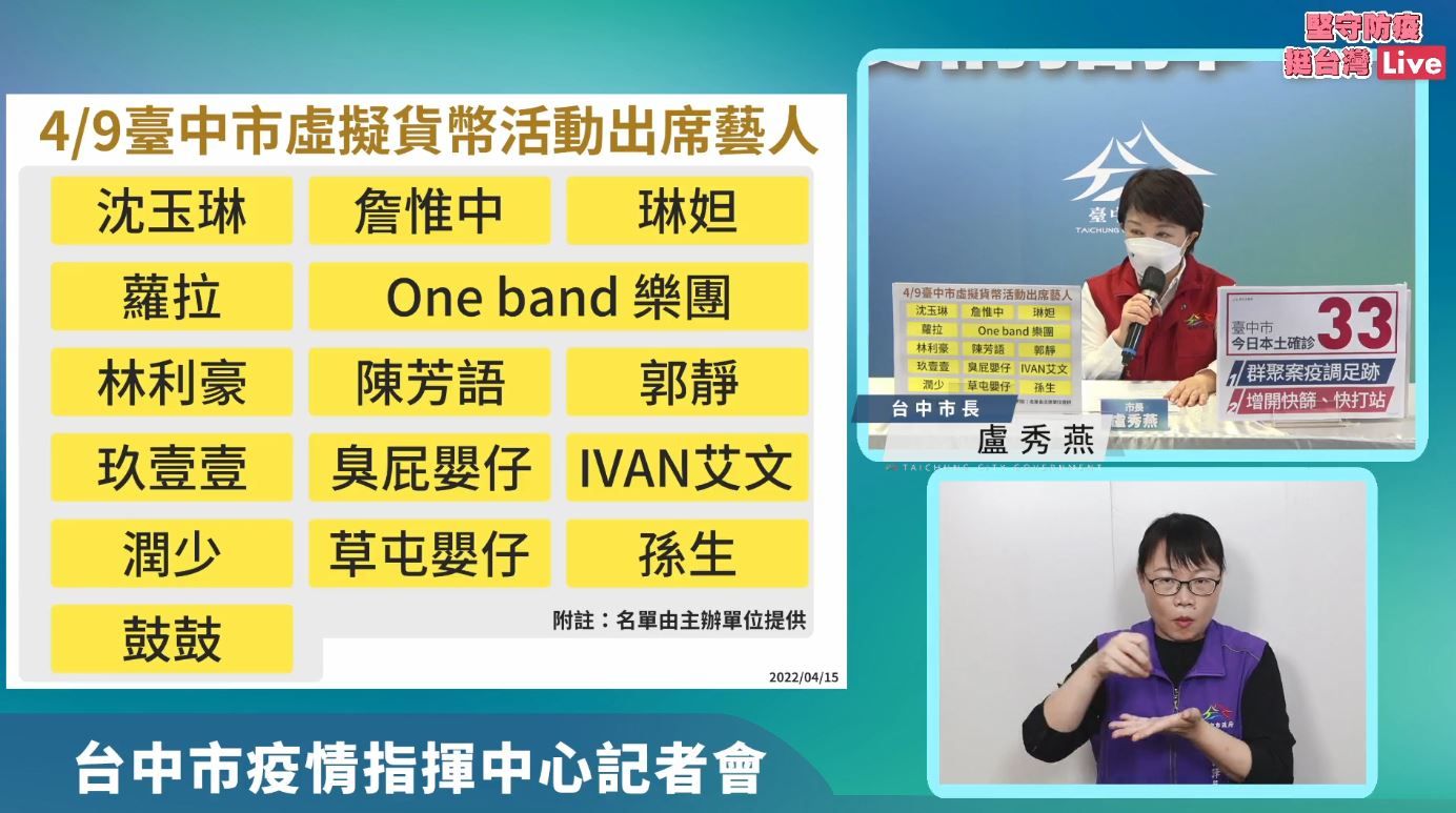 ▲▼鼓鼓居隔中沒去台中招商群聚趴　市府緊急道歉！轟主辦方疫調不實將開罰。（圖／翻攝自盧秀燕臉書）