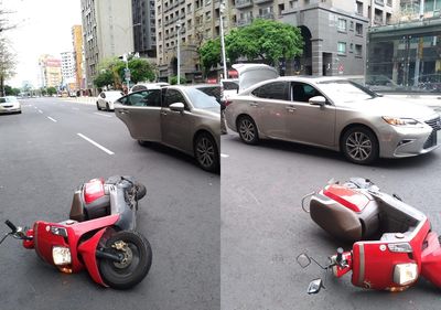 三寶路中突開車門！撞飛跆拳女將　阿嬤下車超嗆：年輕人騎車活該