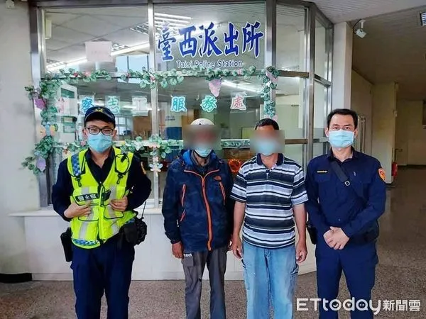 ▲憂鬱男新竹的家屬接獲警方通知，趕來雲林接回弟弟並向警方頻頻道謝。（圖／記者蔡佩旻翻攝）
