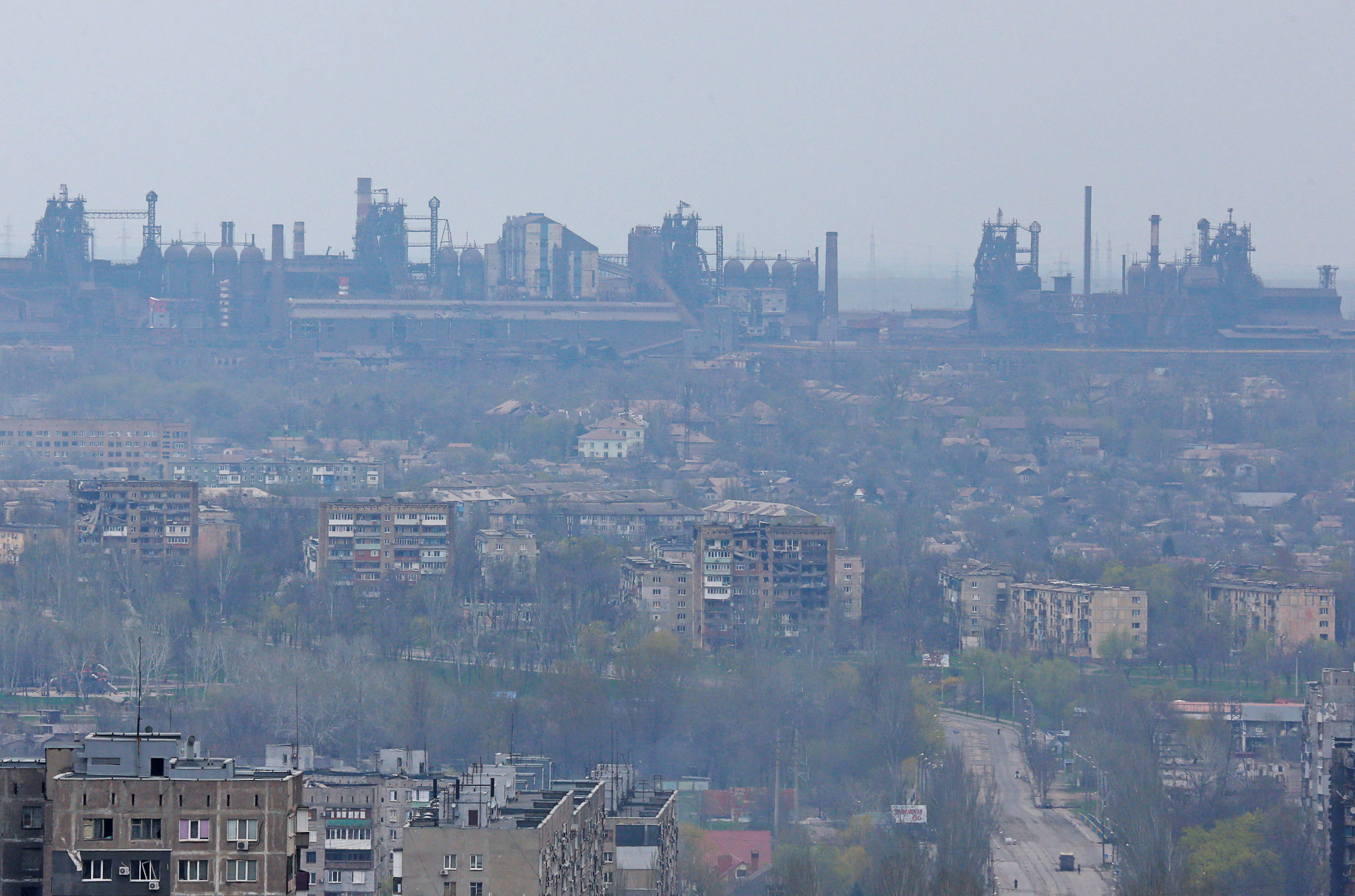 ▲▼馬力波（Mariupol）現況和持續遭到的亞速鋼鐵廠。（圖／記者張靖榕攝）