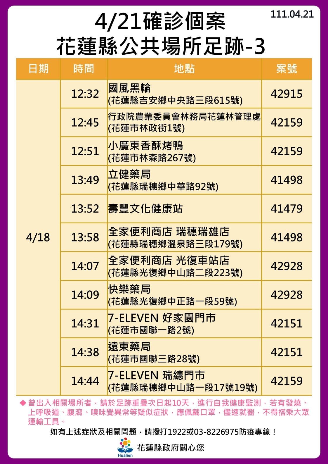 ▲▼0421花蓮足跡。（圖／翻攝自臉書）