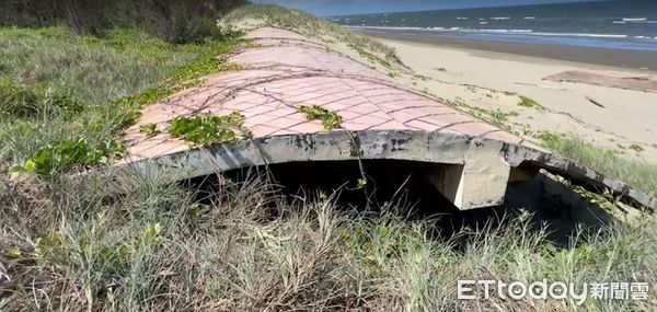 ▲台南北門雙春海岸線海岸後退嚴重，近5年海岸每年後退速率達2公尺以上，有待政府積極保護。（圖／林悅翻攝，下同 ）