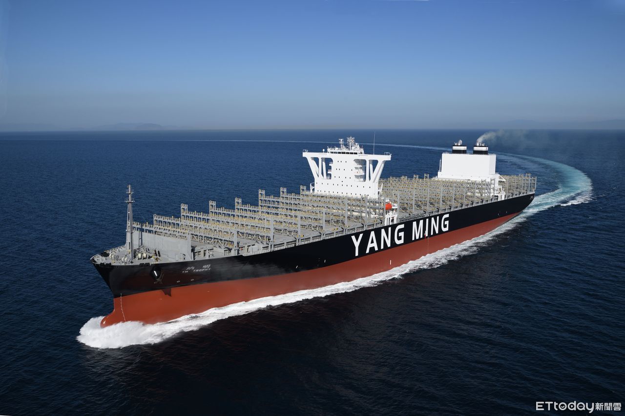 ▲陽明海運第10艘1.1萬箱級新船「納明輪」加入美西線。（圖／陽明提供）