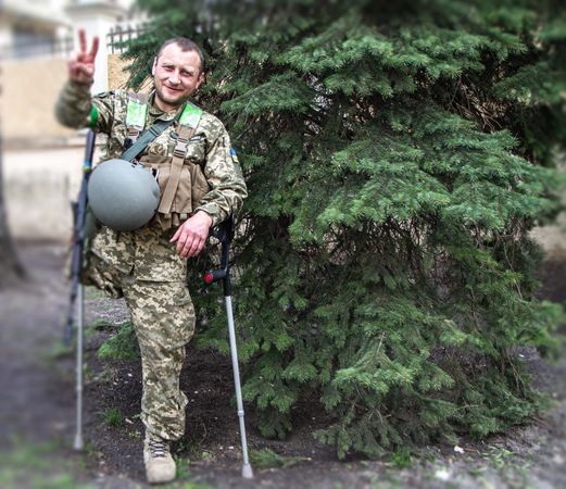 ▲▼烏克蘭國防部分享一位「獨腳戰士」的故事。（圖／翻攝自Facebook／烏克蘭國防部）