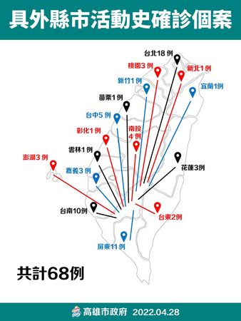 ▲▼高雄4/28確診概況。（圖／高雄市衛生局提供）