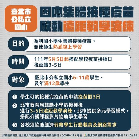 ▲▼0428台北疫情，因應集體接種疫苗啟動遠距教學演練。（圖／台北市政府提供）