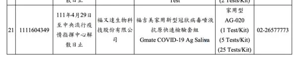 ▲▼ 食藥署通過首款家用唾液快篩EUA。（圖／翻攝食藥署網站）