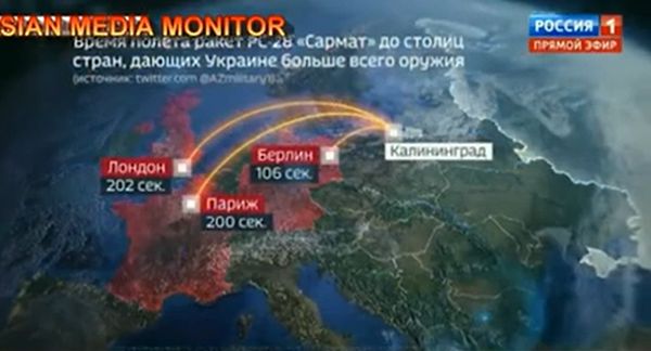 ▲▼俄國政論節目模擬對歐洲發射核彈。（圖／翻攝自YouTube／ClickHeart TV 2）