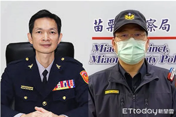 ▲苗栗警察分局長林永勝（左）與副分局長張中（右）2人皆傳確診。（圖／記者黃孟珍翻攝）
