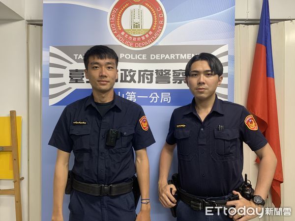 ▲文山一警分局指南所警員徐駿霖、李佳彥積極追查，最終順利讓游姓車手落網。（圖／記者張君豪翻攝）