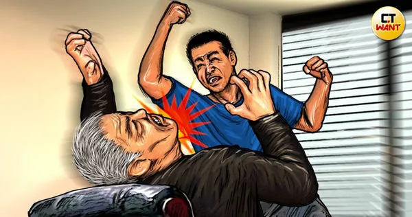 有輕度智障的40歲王男，因不堪肩負照顧家庭的重責，惡化為中度智能障礙，在一次父子衝突中失手打死7旬老父，釀成逆倫悲劇。（圖／CTWant繪圖）