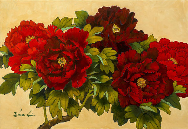 ▲▼陳淑玲個展「溫度調色盤」將於6/11-7/2在國泰世華藝術中心舉行。圖為陳淑玲創作《四季富貴》。（圖／陳淑玲提供）