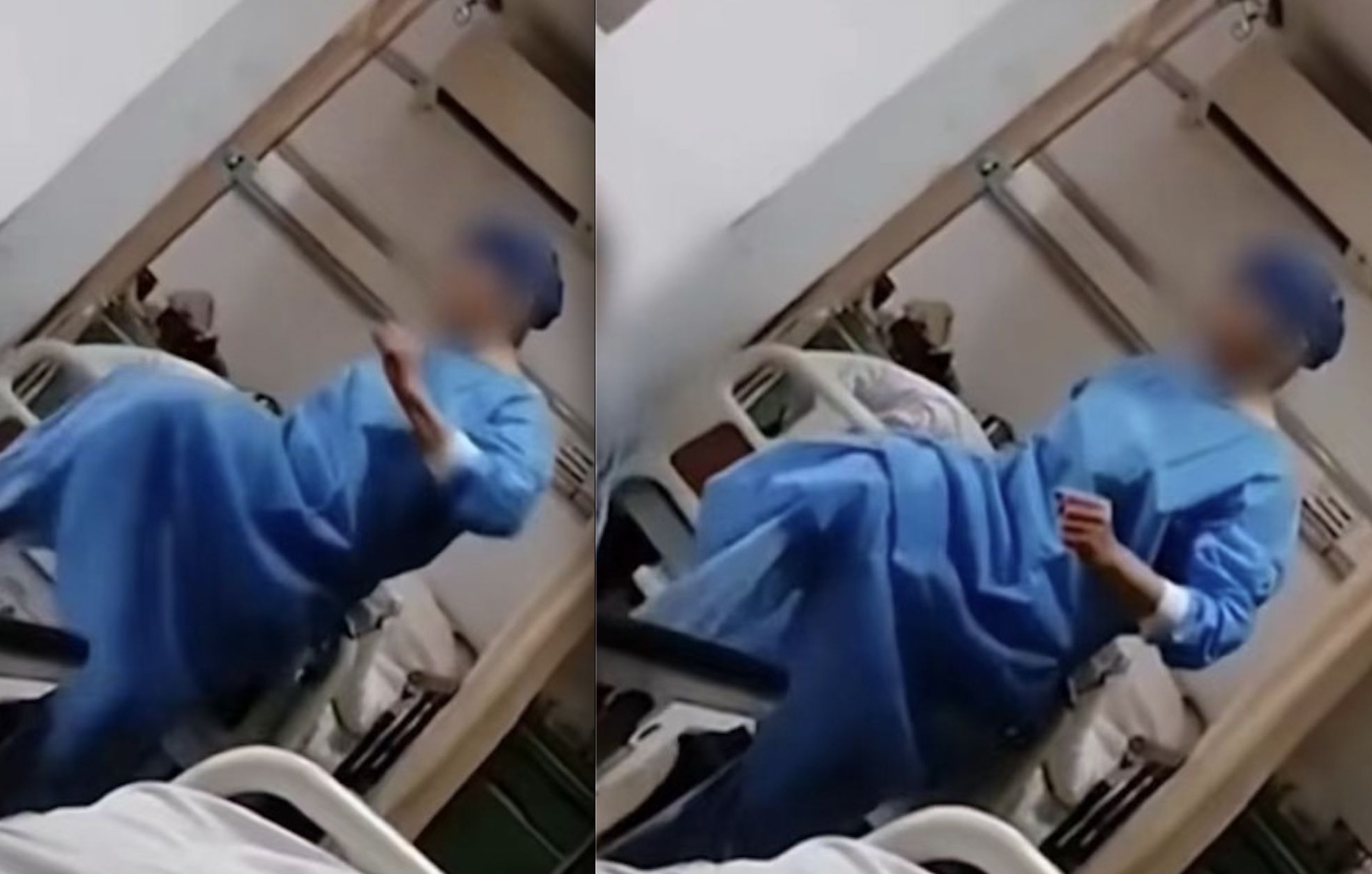 ▲▼上海女護工毆打老人。（圖／翻攝自影片）