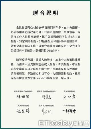 ▲台南市長黃偉哲宣布7日新增確診個案1342名，包含628例男性、714例女性個案，年齡介於未滿10歲至90多歲，另對於台南１所私幼違反防疫規定，讓確診學童仍到園上課，將依法重罰嚴懲。（圖／記者林悅翻攝，下同）